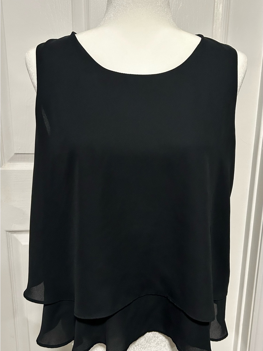 Metaphor Black Layered Sleeveless Chiffon Camisole